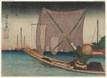 , - pêche pour Whitebait dans la baie au large de Tsukuda 1830 Keisai, japonais